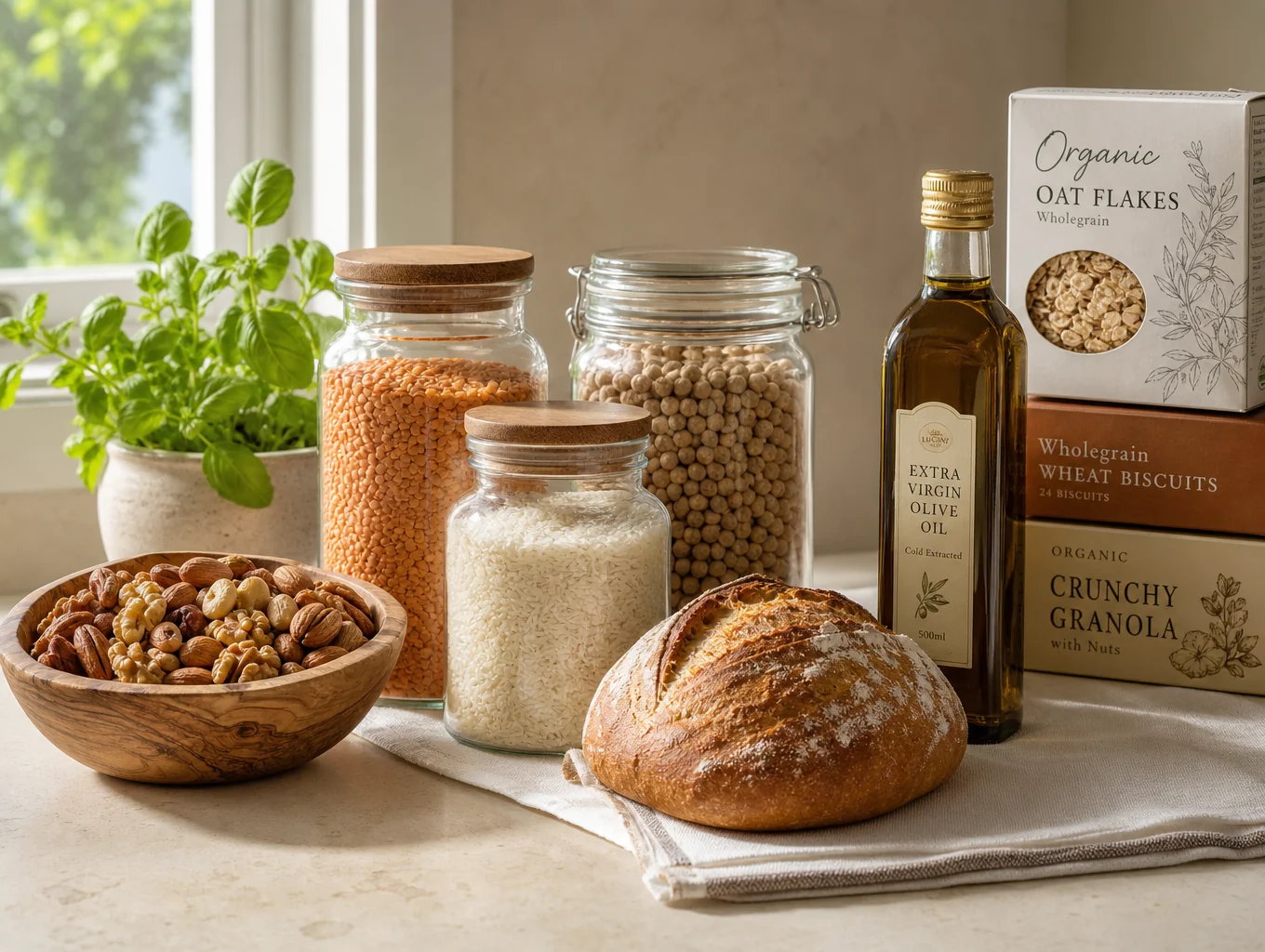 Selection of imported Italian pasta and aged balsamic vinegar